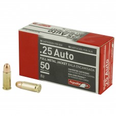 Aguila Ammunition Pistol, 25 ACP, 50 Grain, Full Metal Jacket, 50 Round Box 1E252110