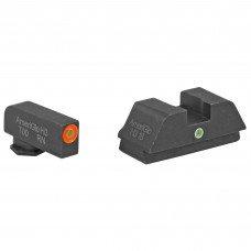AmeriGlo I-Dot, Sight, Fits Glock 42 and 43, Green Tritium Orange Outline Front with Green Rear GL-205