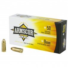 Armscor 9MM, 124 Grain, Full Metal Jacket, 50 Round Box FAC9-4