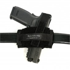 BLACKHAWK Flat Belt Holster, Fits Medium Revolvers, Ambidextrous, Black 40FB02BK