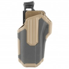 BLACKHAWK Omnivore Nonlight Multi-Fit Holster, NonLight, Belt Holster, Left Hand, Black/Tan, Fits More Than 150 Styles of Semi-Automatic Handguns with Accessory Rail, Hard, Thumb Actived Active Retention Mechanism 419000BCL