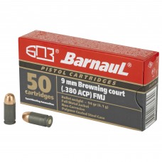 Barnaul Ammunition 380 ACP, 94Gr, Full Metal Jacket, Steel Polycoated Case, 50 Round Box BRN380AUTOFMJ94