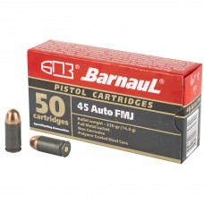 Barnaul Ammunition 45 ACP, 230Gr, Full Metal Jacket, Steel Polycoated Case, 50 Round Box BRN45AUTOFMJ230