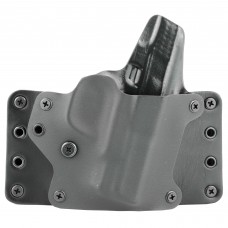 BlackPoint Tactical Leather Wing OWB Holster, Fits S&W M&P Shield, Right Hand, Black Kydex & Leather, with 1.75
