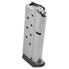 CMC Products Magazine, Match Grade, 9MM, 8Rd, Fits Officer Size 1911, Includes Base Pad, Stainless M-MG-9CP8-P