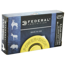 Federal PowerShok, 6.5X55 Swedish, 140 Grain, Soft Point, 20 Round Box 6555B