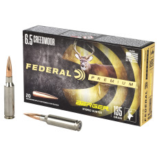 Federal Premium, Berger Hybrid Hunter, 6.5 Creedmoor, 135 Grain, 20 Round Box P65CRDBCH1