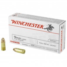 Winchester Ammunition USA, 9MM, 115 Grain, Full Metal Jacket, 50 Round Box Q4172