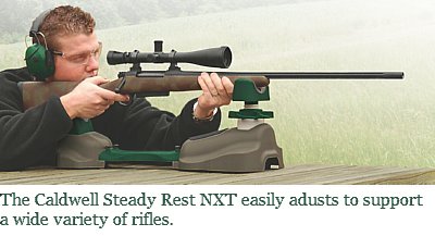 The Caldwell Steady Rest NXT supporting a rifle