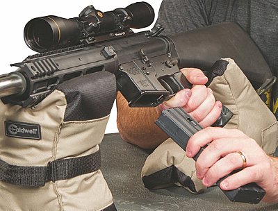 Magazine change using Caldwell AR DeadShot Shooting Bags