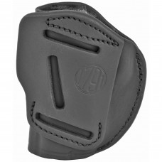 1791 4 Way Holster, Leather Belt Holster, Right Hand, Stealth Black, Fits Glock 48 and S&W EZ380, Size 1 4WH-1-SBL-R