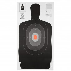 Action Target B-27 North Carolina Criminal Justice Academy Target, Shaded Scoring Rings Starting Outside And Going Dark To Light With A Bright Orange Center, 24