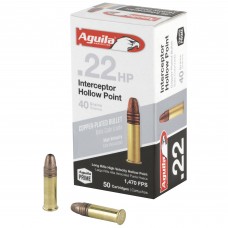 Aguila Ammunition Rimfire, Interceptor, 22LR, 40Gr, Hollow Point, 50 Round Box 1B222321