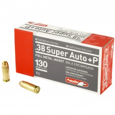 Aguila Ammunition Pistol, 38 Super AUTO + P, 130Gr, Full Metal Jacket, 50 Round Box 1E382112