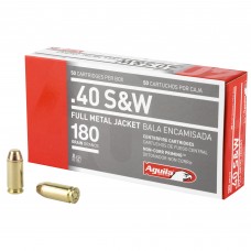 Aguila Ammunition Pistol, 40 S&W, 180 Grain, Full Metal Jacket, 50 Round Box 1E402110
