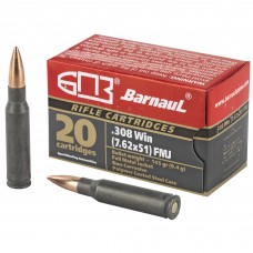 Barnaul Ammunition 308 Winchester, 145Gr, Full Metal Jacket, Steel Polycoated Case, 20 Rounds Box BRN308WINFMJ145