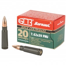 Barnaul Ammunition 762X39, 123 Grain, Full Metal Jacket, 20 Round Box, Steel Lacquered Case BRN762X39FMJ123