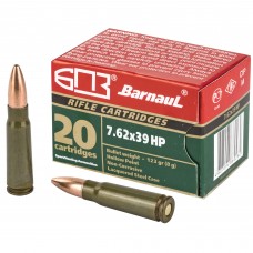 Barnaul Ammunition 7.62X39, 123Gr, Hollow Point, Steel Lacquered Case, 20 Round Box BRN762x39HP123