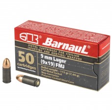Barnaul Ammunition 9MM, 115Gr, Full Metal Jacket, Steel Polycoated Case, 50 Round Case BRN9mmLugerFMJ115