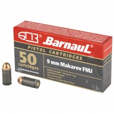 Barnaul Ammunition 9MM Makarov, 94Gr, Full Metal Jacket, Steel Polycoated Case, 50 Round Box BRN9mmMakarovFMJ94