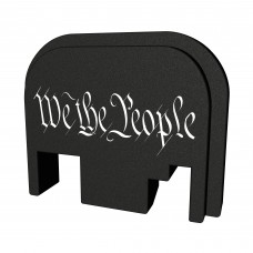 Bastion Slide Back Plate, We The People, Black and White, Fits All Glock Except 42 & 43 BASGL-SLD-BW-PEPLTX