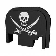 Bastion Slide Back Plate, Pirate Swords, Black and White, Fits All Glock Except 42 & 43 BASGL-SLD-BW-PIRATE