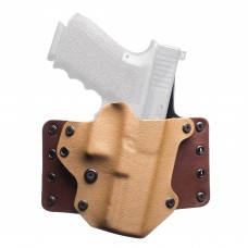 BlackPoint Tactical Leather Wing OWB Holster, Fits Glock 19/23/32, Right Hand, Coyote Kydex & Chocolate Leather, with 1.75