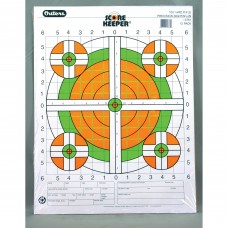 Champion Traps & Targets Fluorescent Orange/Green Bullseye Scorekeeper Target, 100 Yard Rifle Sight-In, 12 Pack 45761