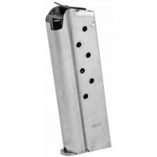 Ed Brown Magazine, 9MM, 8Rd, Stainless, Fits 1911 Officer's Model, Includes 1 Thick and 1 Thin Base Pad 849-OF