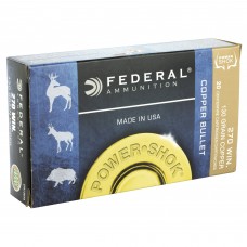 Federal PowerShok, 270 Win, 130 Grain, Copper, Lead Free, 20 Round Box, California Certified Nonlead Ammunition 270130LFA