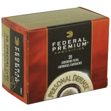 Federal Hydra-Shok, 38 Special, 129 Grain, Hollow Point, +P, 20 Round Box P38HS1