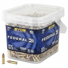 Federal BYOB, Rimfire Bucket, 22 LR, 36 Grain, Copper Plated Hollow Point, 1,375 Rounds Per Bucket, 2 Buckets Included 750BKT1375