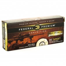 Federal Gold Medal Match, 223 Remington, 69 Grain, Boat Tail Hollow Point, 20 Round Box GM223M