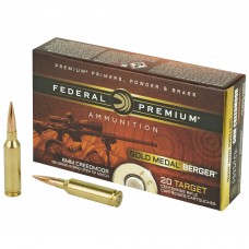 Federal Gold Medal, Berger, 6MM Creedmoor, 105 Grain, Boat Tail Hollow Point, 20 Round Box GM6CRDBH1