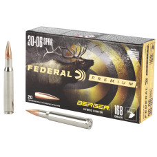 Federal Premium, Berger Hybrid Hunter, 30-06, 168 Grain, 20 Round Box P3006BCH1