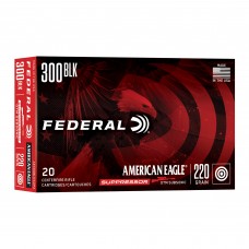 Federal American Eagle Suppressor Ammunition 300AAC Blackout Subsonic 220 Grain Open Tip Match Box of 20