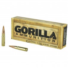 Gorilla Ammunition Company LLC 300 AAC Blackout, 125 Grain, Boat Tail Hollow Point, Sierra MatchKing, 20 Round Box GA300125SMK
