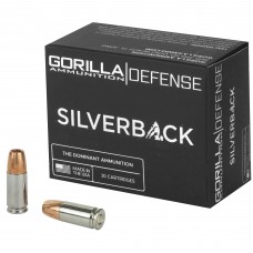 Gorilla Ammunition Company LLC Silverback Self Defense, 9MM, 115 Grain, Solid Copper Hollow Point, Lead Free, 20 Round Box, California Certified Nonlead Ammunition SB9115SSD