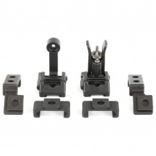 Griffin Armament M2 Sight Deploy Kit, Front/Rear Folding Sights, Fits Picatinny Rails, Matte Black Finish, Includes 12 O'Clock & 45 Degree Bases GAM2DK