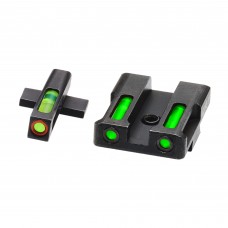 Hi-Viz LiteWave H3 Tritium/Litepipe Night Sights, Fits Springfield XD/XDS/XDE/XDM, Green Front w/Orange Front Ring, Green Rear XDN521
