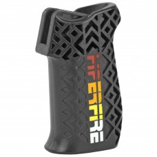 Hiperfire Hipergrip L, Pistol Grip, Colored Logo w/Smooth Texture, Black Finish, Grip Screw And Washer Included, Fits AR-15/AR-10, Ambi Safety/Selector Ready HPRGRPL