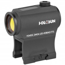 Holosun Technologies 403C, Red Dot, N/A, N/A, Black, 1x2 MOA Dot, High and Low Mount, Solar with Internal Battery HS403C