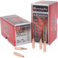 Hornady ELD Match Bullets 6.5mm  .264" Diameter 120 Grain  Polymer Tip Boat Tail box of 100
