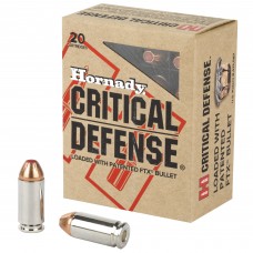 Hornady Critical Defense, 40S&W, 165 Grain, Flex Tip, 20 Round Box 91340