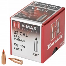 Hornady 22 Cal .224 55 Grain V-MAX Bullets Box of 100