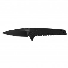 Kershaw FATBACK, Folding Knife, 8Cr13MoV, Black-Oxide, Plain, Drop Point, SpeedSafe, Flipper, Liner Lock, Reversible Carry, 3.5