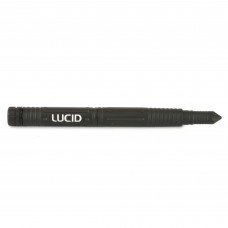 LUCID OPTICS Tactical Pen with Piercing Point, Black Ink, 6061Aluminum, Black Finish L-TACPEN