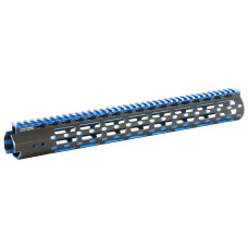 Leapers, Inc. - UTG UTG PRO, M-Lok Super Slim Free Floating Rail, Black/Blue 2-Tone, Fits AR-15, 15