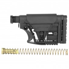 Luth-AR MBA-3 Stock With Buffer Assembly, Mil-Spec 6-Position Carbine Buffer Tube, .308 Buffer, .308 Buffer Spring, Latch Plate and Lock Ring, Black, Adjustable Length of Pull/Cheek Height/Butt Plate, AR-10 MBA-3K308-M