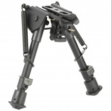 NCSTAR Bipod, Black, Spring Loaded Folding Action, Notched Legs, 3 Adapters Included (AR-15 GI Handguard, Universal Barrel Mount, Weaver/Picatinny Type Rail with Sling Stud), Fits Most Rifles, 5.5